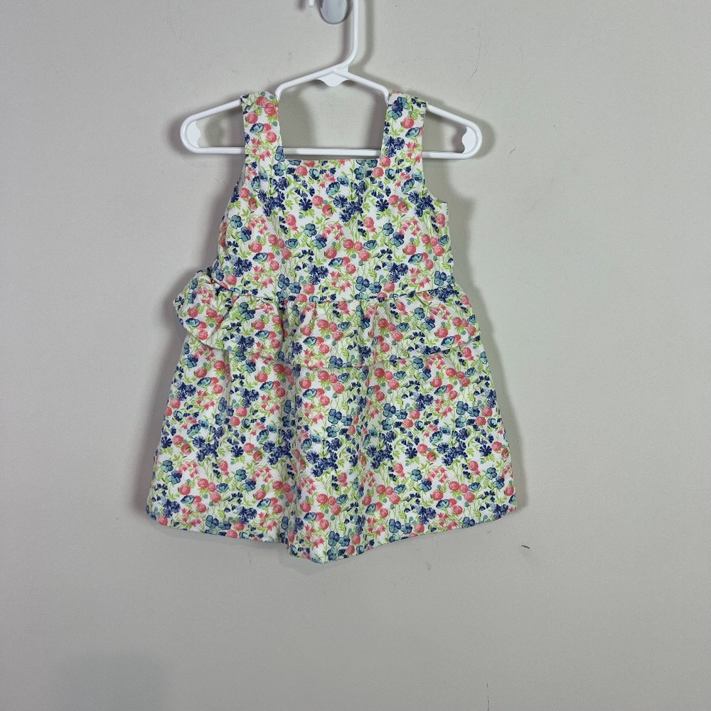 Janie and Jack Baby Girls Floral Square Neck Sleeveless Dress Easter Spring